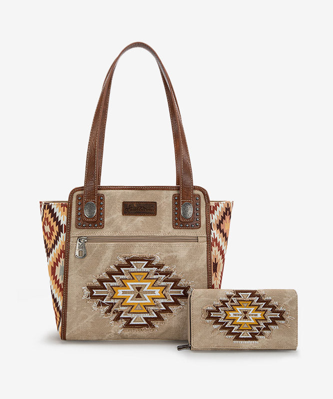 Montana West Aztec Jean Denim Collection Tote