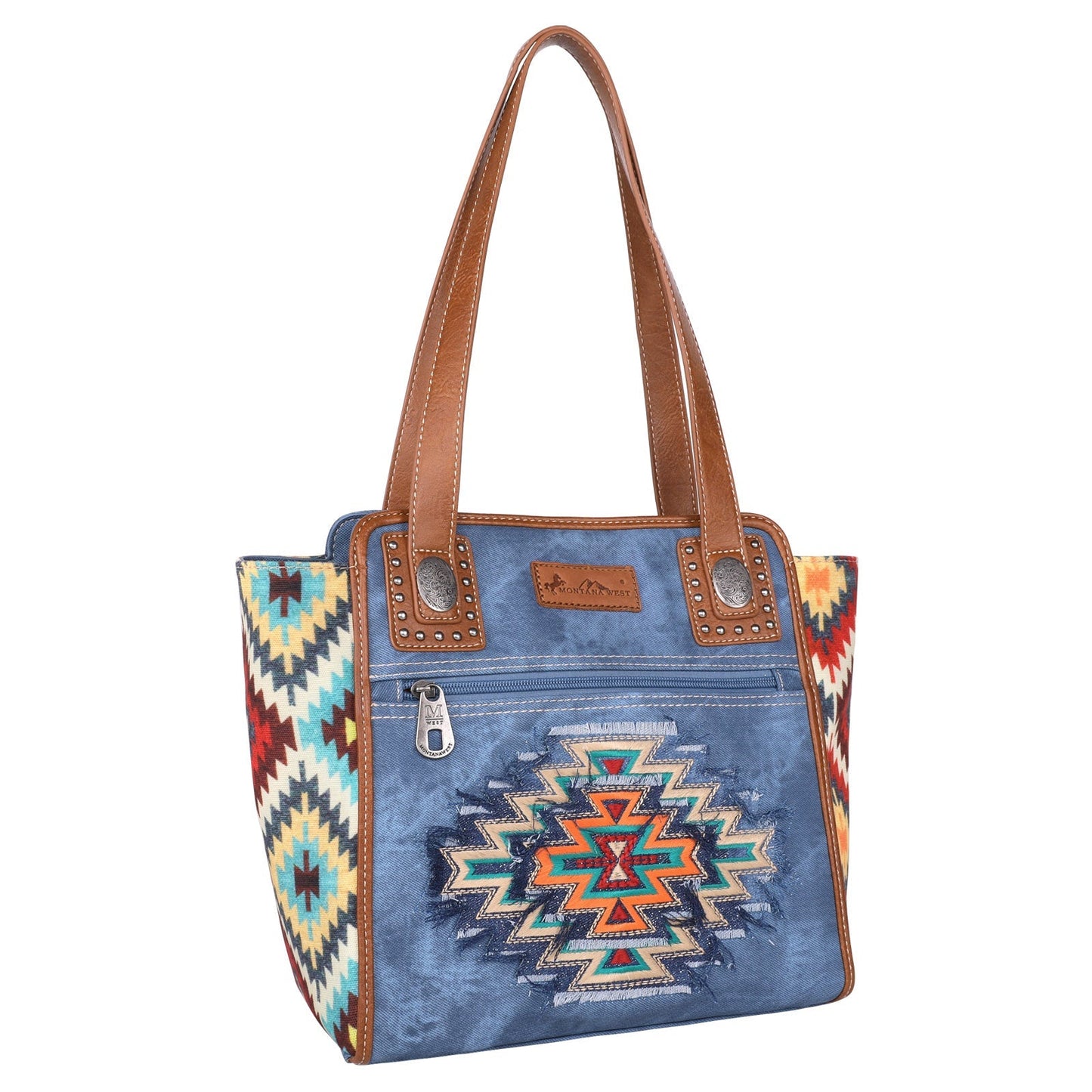 Montana West Aztec Jean Denim Collection Tote