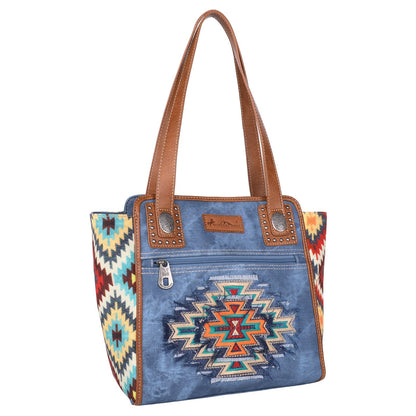 Montana West Aztec Jean Denim Collection Tote