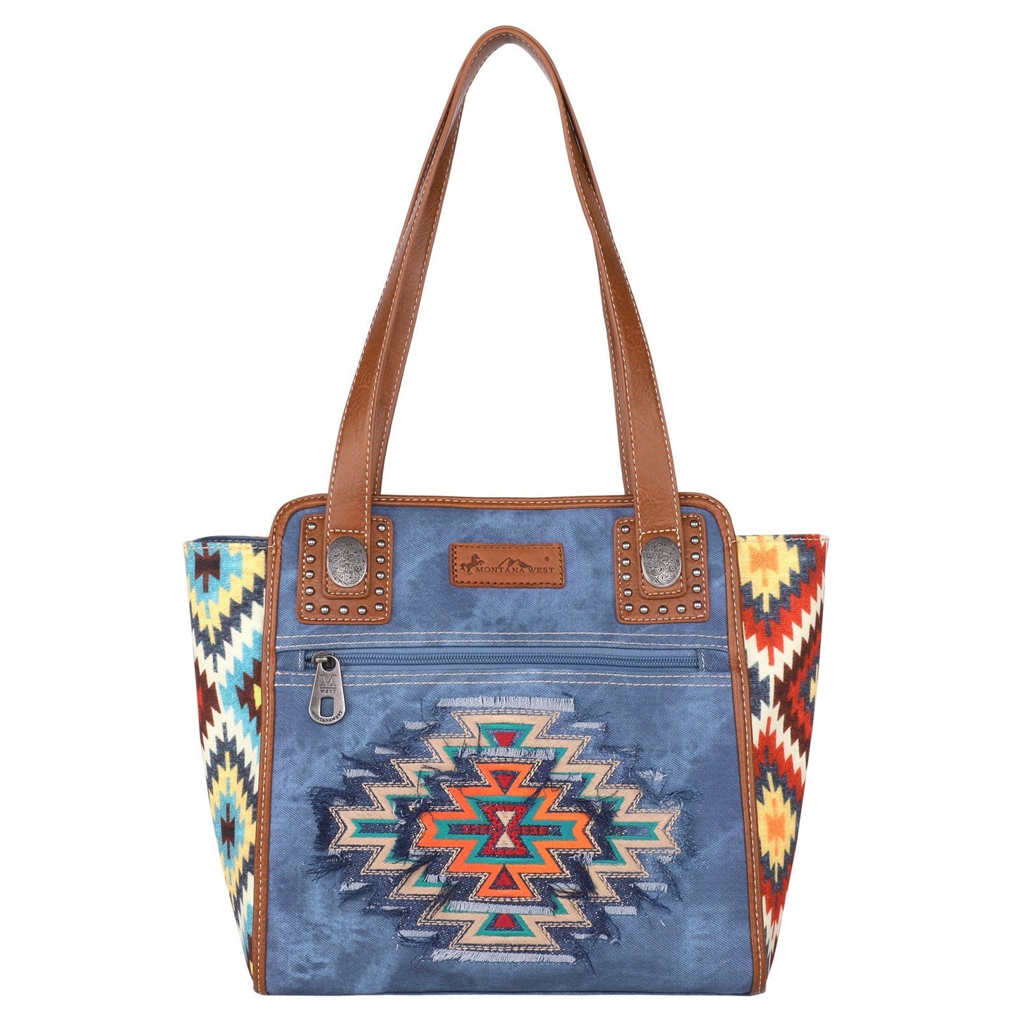 Montana West Aztec Jean Denim Collection Tote