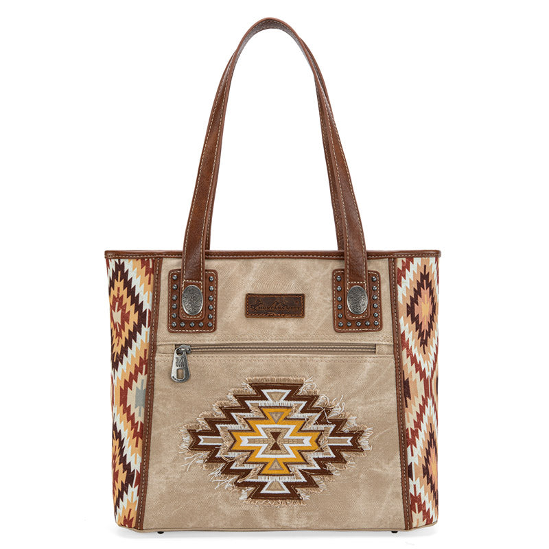 Montana West Aztec Jean Denim Collection Concealed Carry Tote