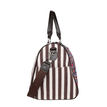 Montana West Aztec Cowhide Print Canvas Weekender Bag