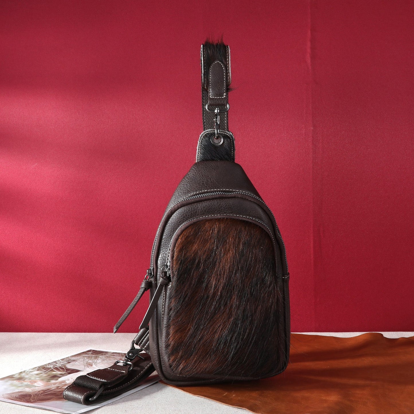 Montana West Genuine Hair-On Cowhide Crossbody/Sling/Chest Bag