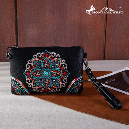 Montana West Floral Embroidered Wristlet