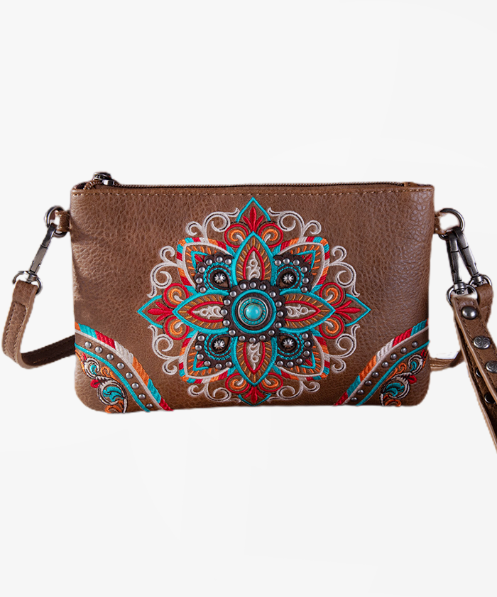 Montana West Floral Embroidered Wristlet