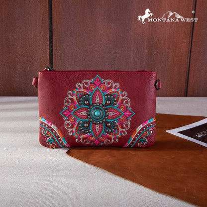 Montana West Floral Embroidered Wristlet