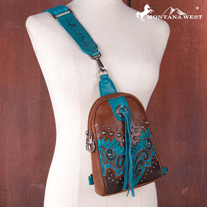 Montana West Embroidered Whipstich Sling Bag