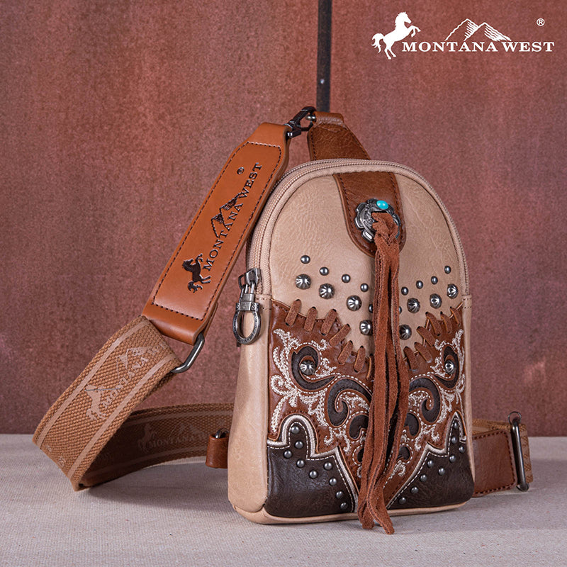 Montana West Embroidered Whipstich Sling Bag