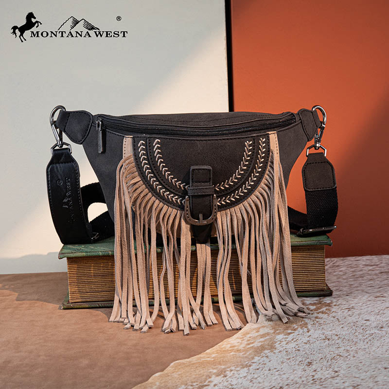 Montana West Fringe Crossbody Belt Bag