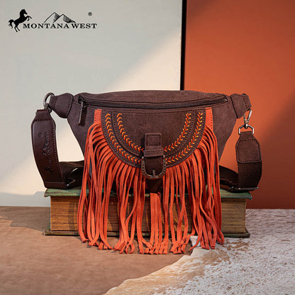 Montana West Fringe Crossbody Belt Bag