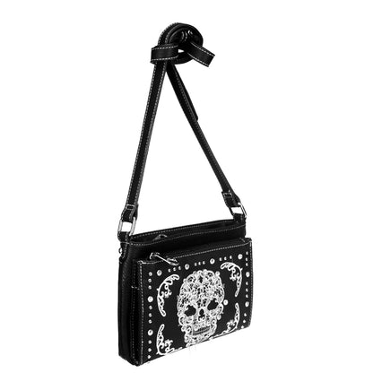 Sugar Skull Organizer Crossbody Bag