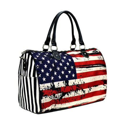 Montana West American Flag Canvas Weekender Bag