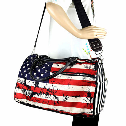 Montana West American Flag Canvas Weekender Bag