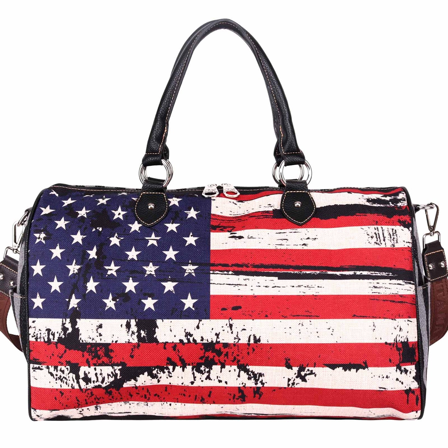 Montana West American Flag Canvas Weekender Bag