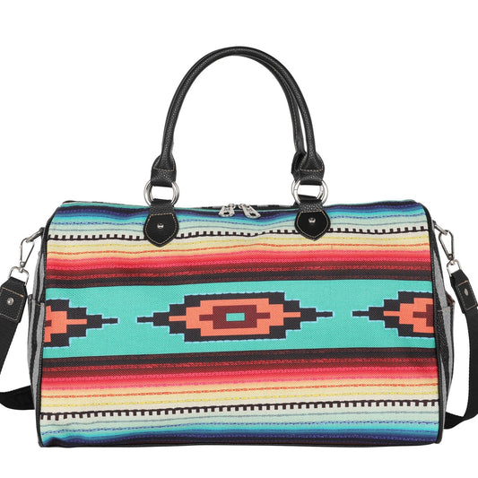 Montana West Aztec Print Collection Canvas Weekender Bag