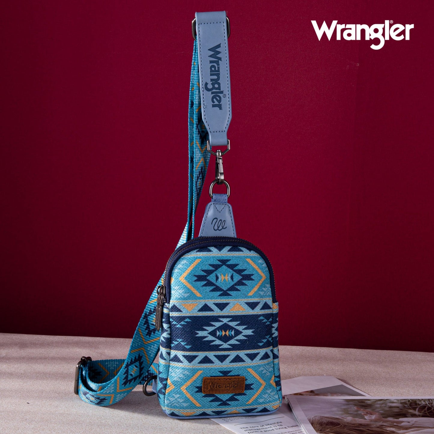 2024 New Wrangler Southwestern Print Canvas Crossbody/Sling/Chest Bag