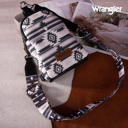 2024 New Wrangler Southwestern Print Canvas Crossbody/Sling/Chest Bag