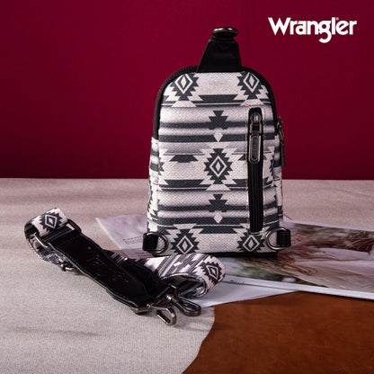 2024 New Wrangler Southwestern Print Canvas Crossbody/Sling/Chest Bag