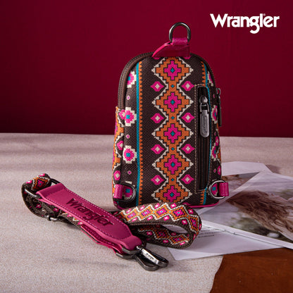 2024 New Wrangler Southwestern Print Canvas Crossbody/Sling/Chest Bag