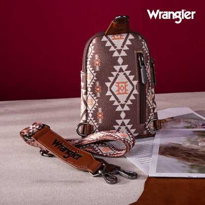 2024 New Wrangler Southwestern Print Canvas Crossbody/Sling/Chest Bag