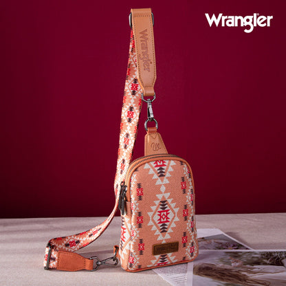 2024 New Wrangler Southwestern Print Canvas Crossbody/Sling/Chest Bag