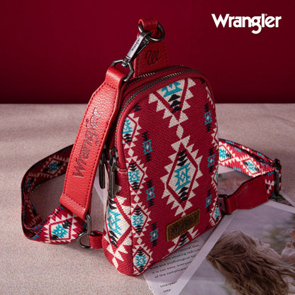 2024 New Wrangler Southwestern Print Canvas Crossbody/Sling/Chest Bag