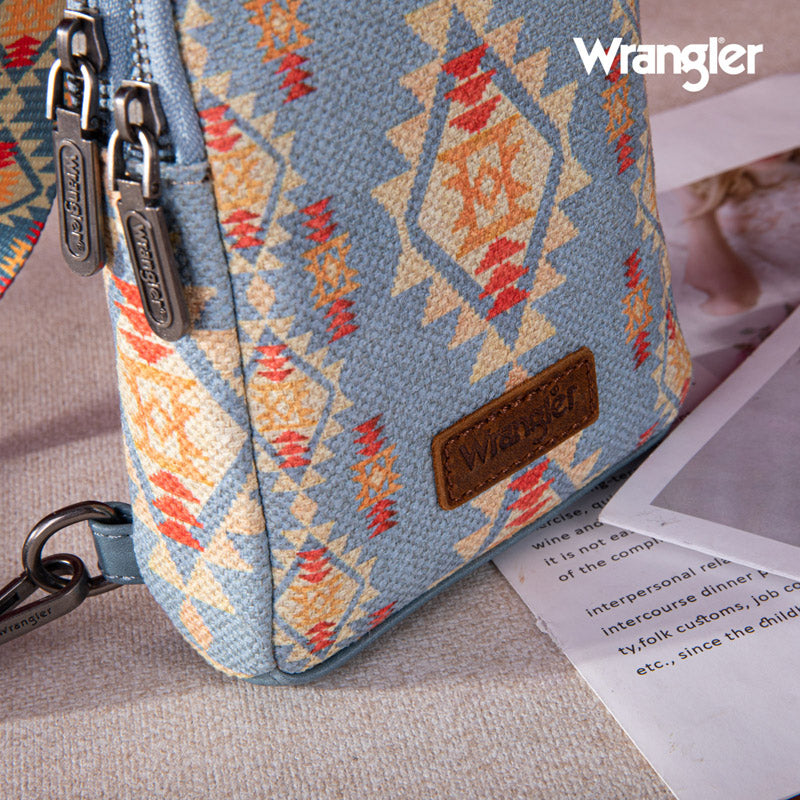 2024 New Wrangler Southwestern Print Canvas Crossbody/Sling/Chest Bag-Jean