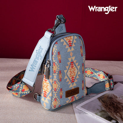 2024 New Wrangler Southwestern Print Canvas Crossbody/Sling/Chest Bag