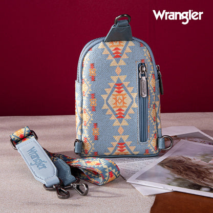 2024 New Wrangler Southwestern Print Canvas Crossbody/Sling/Chest Bag