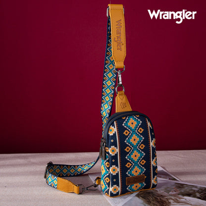 2024 New Wrangler Southwestern Print Canvas Crossbody/Sling/Chest Bag