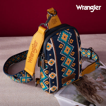 2024 New Wrangler Southwestern Print Canvas Crossbody/Sling/Chest Bag