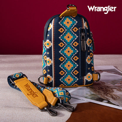 2024 New Wrangler Southwestern Print Canvas Crossbody/Sling/Chest Bag