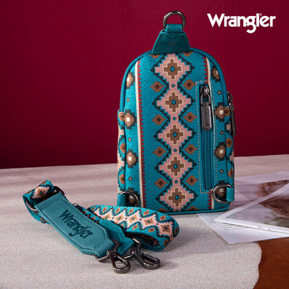 2024 New Wrangler Southwestern Print Canvas Crossbody/Sling/Chest Bag