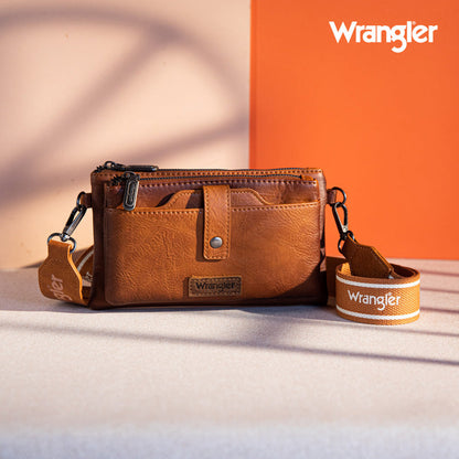 Wrangler Dual Zipper Compartment Crossbody Bag