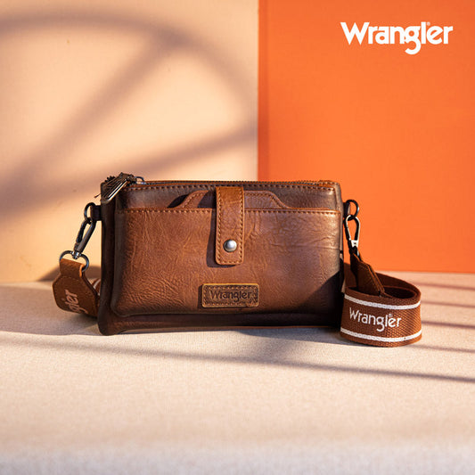 Wrangler Dual Zipper Compartment Crossbody Bag