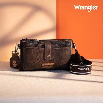 Wrangler Dual Zipper Compartment Crossbody Bag