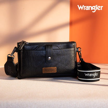 Wrangler Dual Zipper Compartment Crossbody Bag