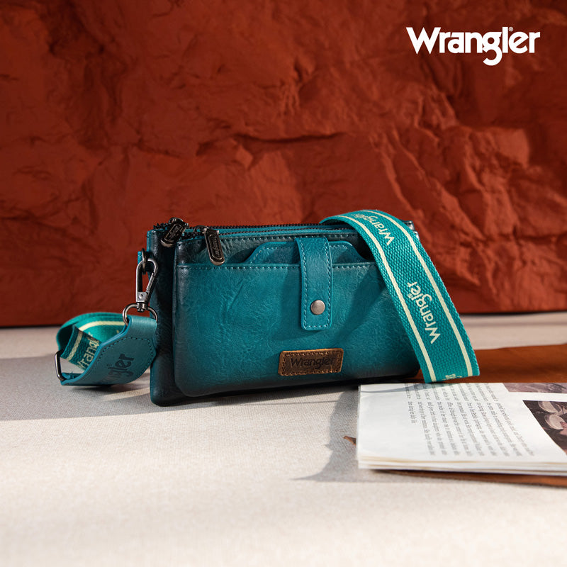 Wrangler Dual Zipper Compartment Crossbody Bag