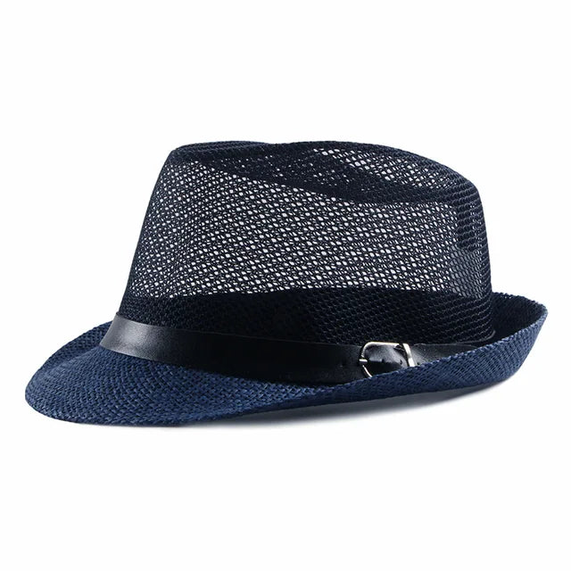 Hollow breathable Straw Trilby Hat