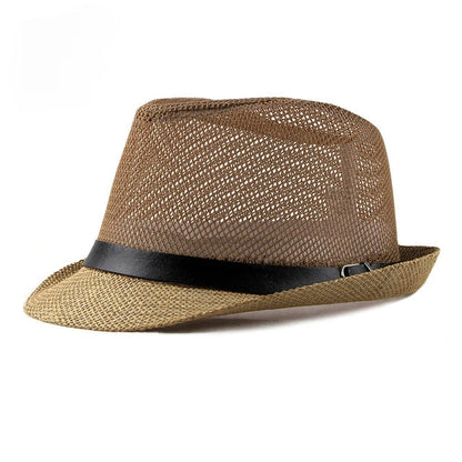 Hollow breathable Straw Trilby Hat