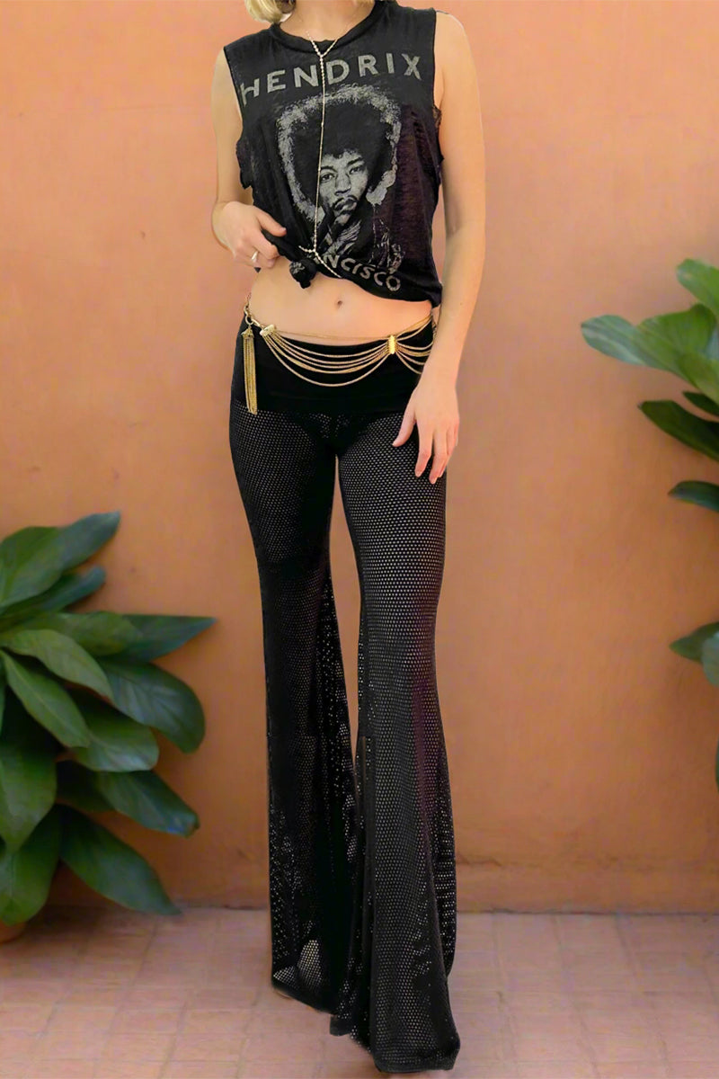 TEMPLE PANT - BLACK CROCHET