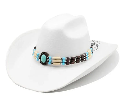 Artificial Wool Wide Brim Cowboy Hat