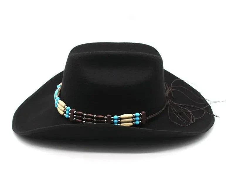 Artificial Wool Wide Brim Cowboy Hat