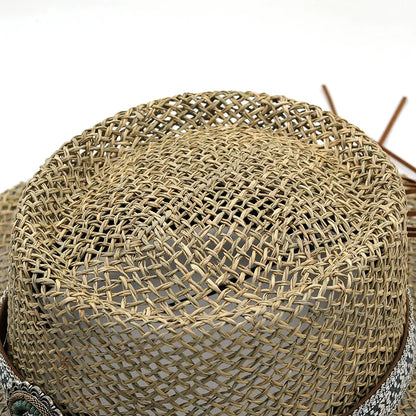 Breathable Hollow Wide Brim Straw hat