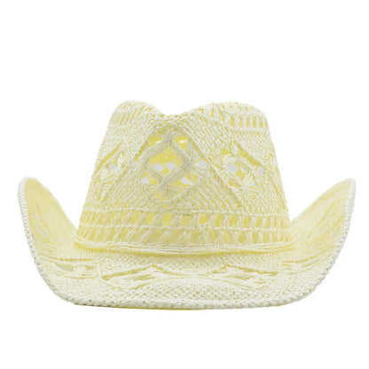 Solid Couples Western Cowboy Hollow Out Straw Hat