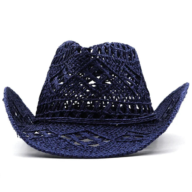 Solid Couples Western Cowboy Hollow Out Straw Hat