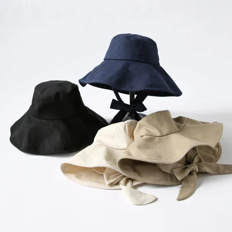 Tie Bucket Hat Foldable UV Cotton Sun Hat