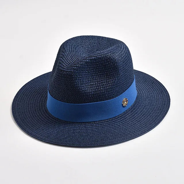 Straw Hats Panama Ribbon Decoration Elegant Luxury Cowboy Hat