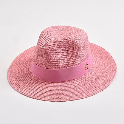 Straw Hats Panama Ribbon Decoration Elegant Luxury Cowboy Hat