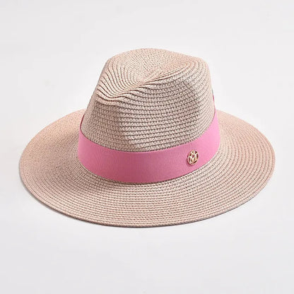 Straw Hats Panama Ribbon Decoration Elegant Luxury Cowboy Hat